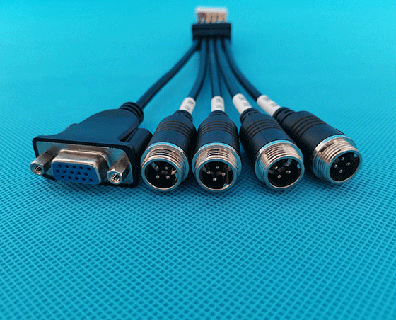 上海PHD22P TO M12-4P Male VGA male extension cable
